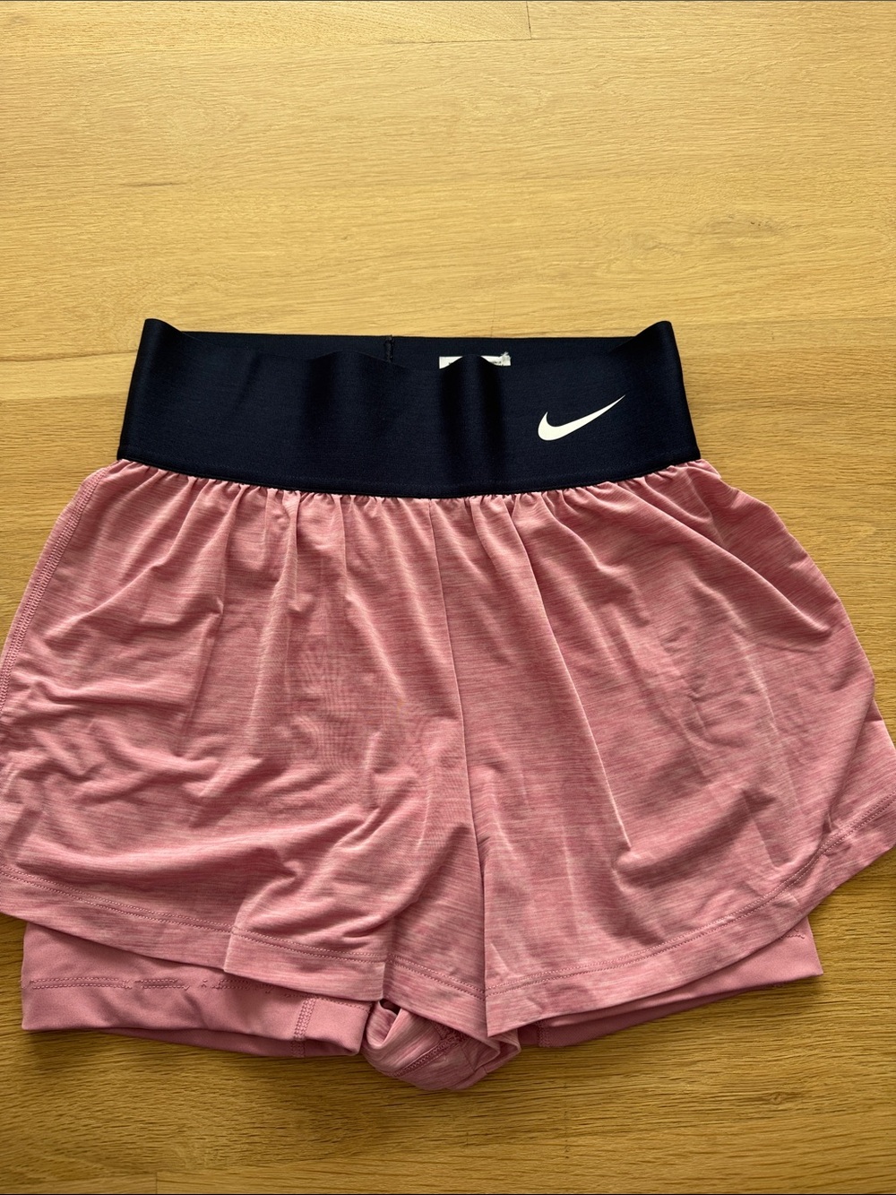 Nike Women’s Rose Pink Athletic Shorts with Black Waistband
